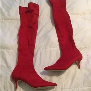 Over the knee suede boots new only worn for pic